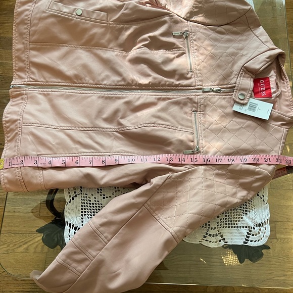Light Pink Faux Leather Guess Jacket - Picture 6 of 9